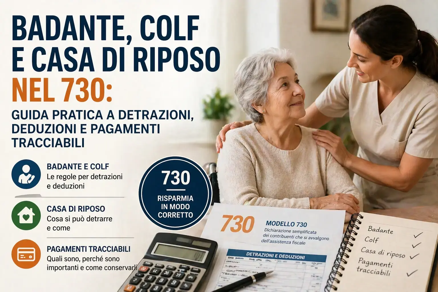 Colf, badante e casa di riposo nel 730/2026: cosa si detrae