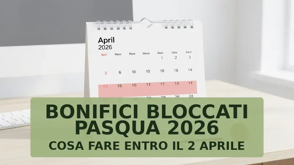 Bonifici bloccati Pasqua 2026: TARGET2 chiuso, cosa fare
