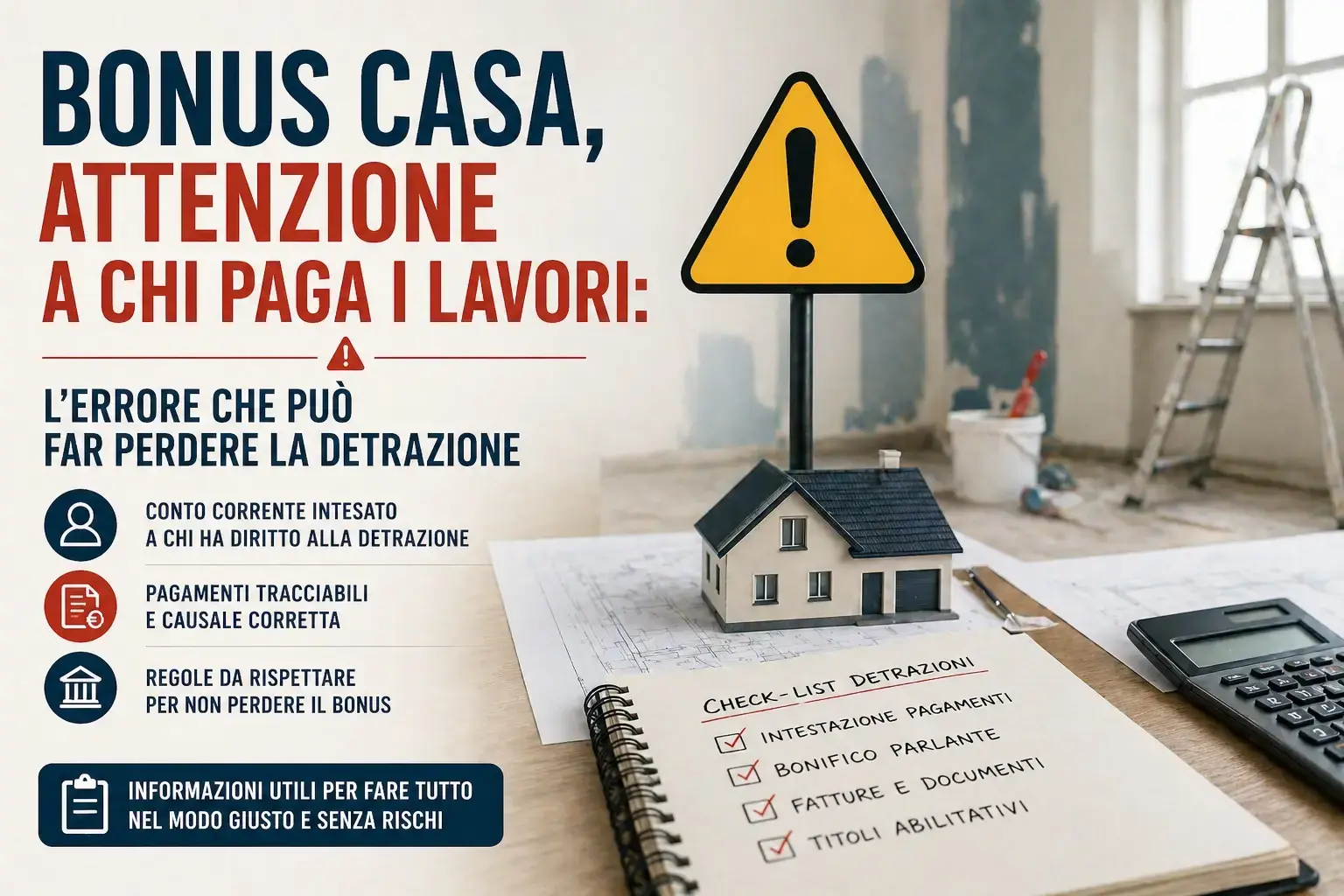 Bonus casa 2026: il bonifico sbagliato azzera la detrazione
