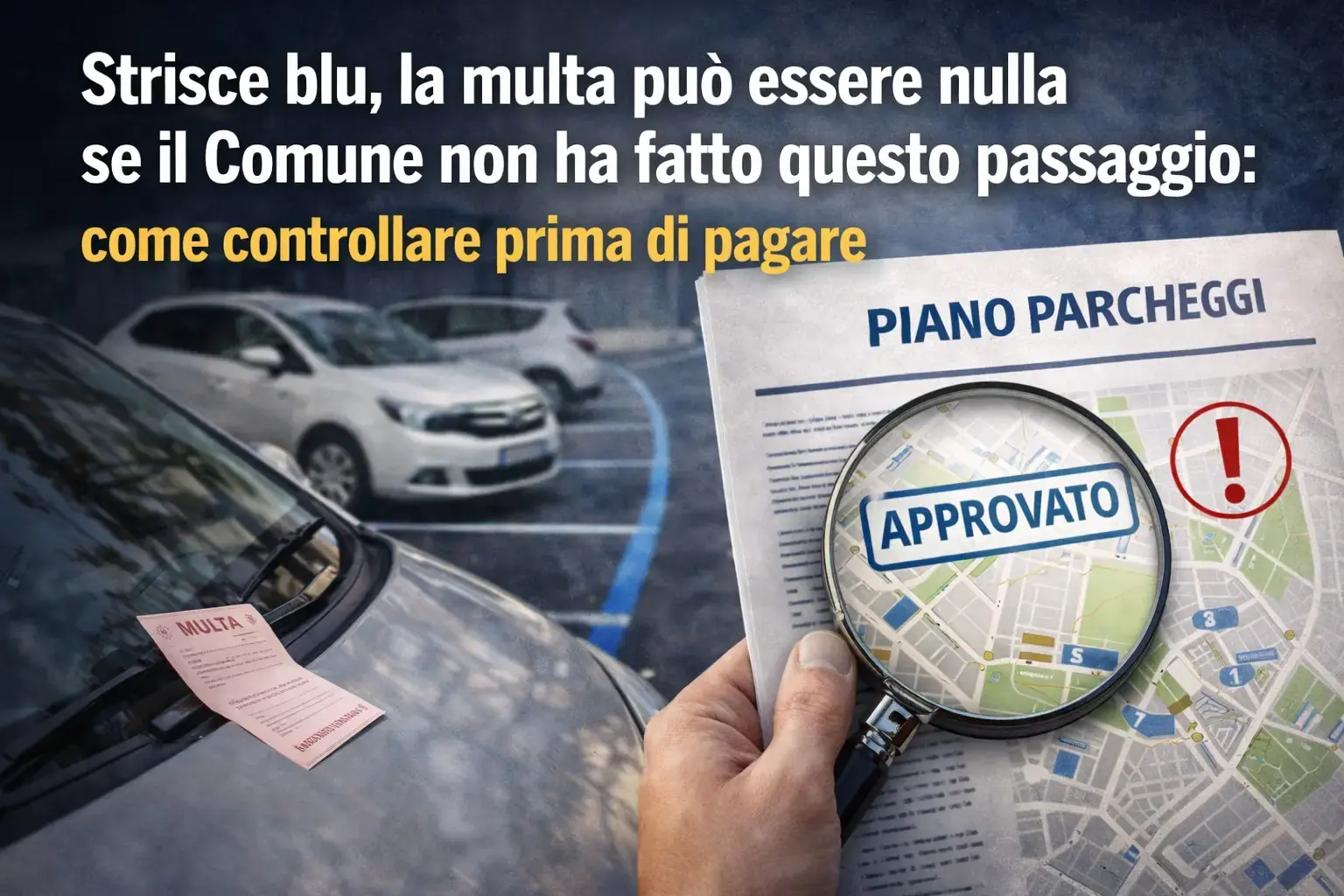 Multa strisce blu nulla 2026: il passaggio comunale da controllare